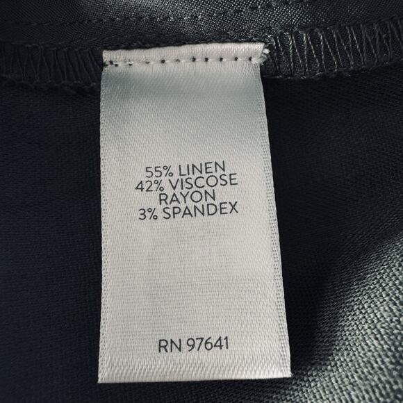 NWOT J.Jill Linen Stretch Pant Medium Petite Green Linen Blend Wide Leg Pockets - Picture 6 of 7